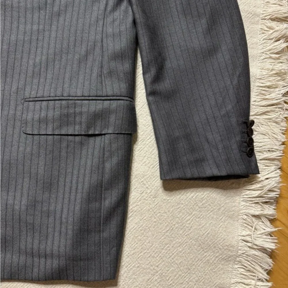 Ermenegildo Zegna Trofeo Men’s Wool Grey Pinstripe Sports Coat Blazer 48R 58 IT - Picture 3 of 11